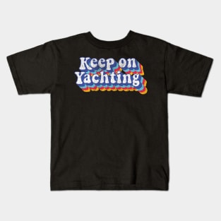 Psychedelic Fade Yacht Rock Party Boat Drinking graphic Kids T-Shirt